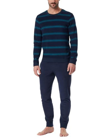 Schlafanzug lang mit Bündchen - weiches Frottee - Casual Nightwear im Sale